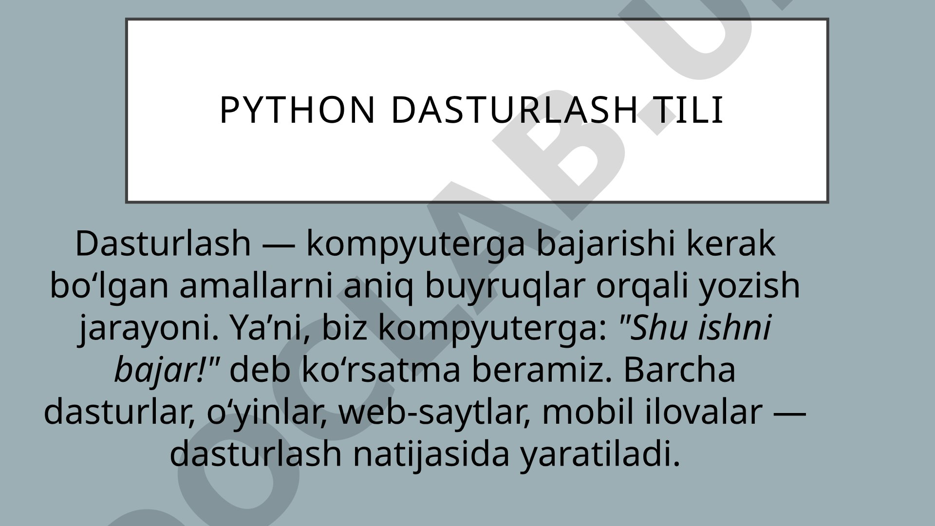python dasturlash tili