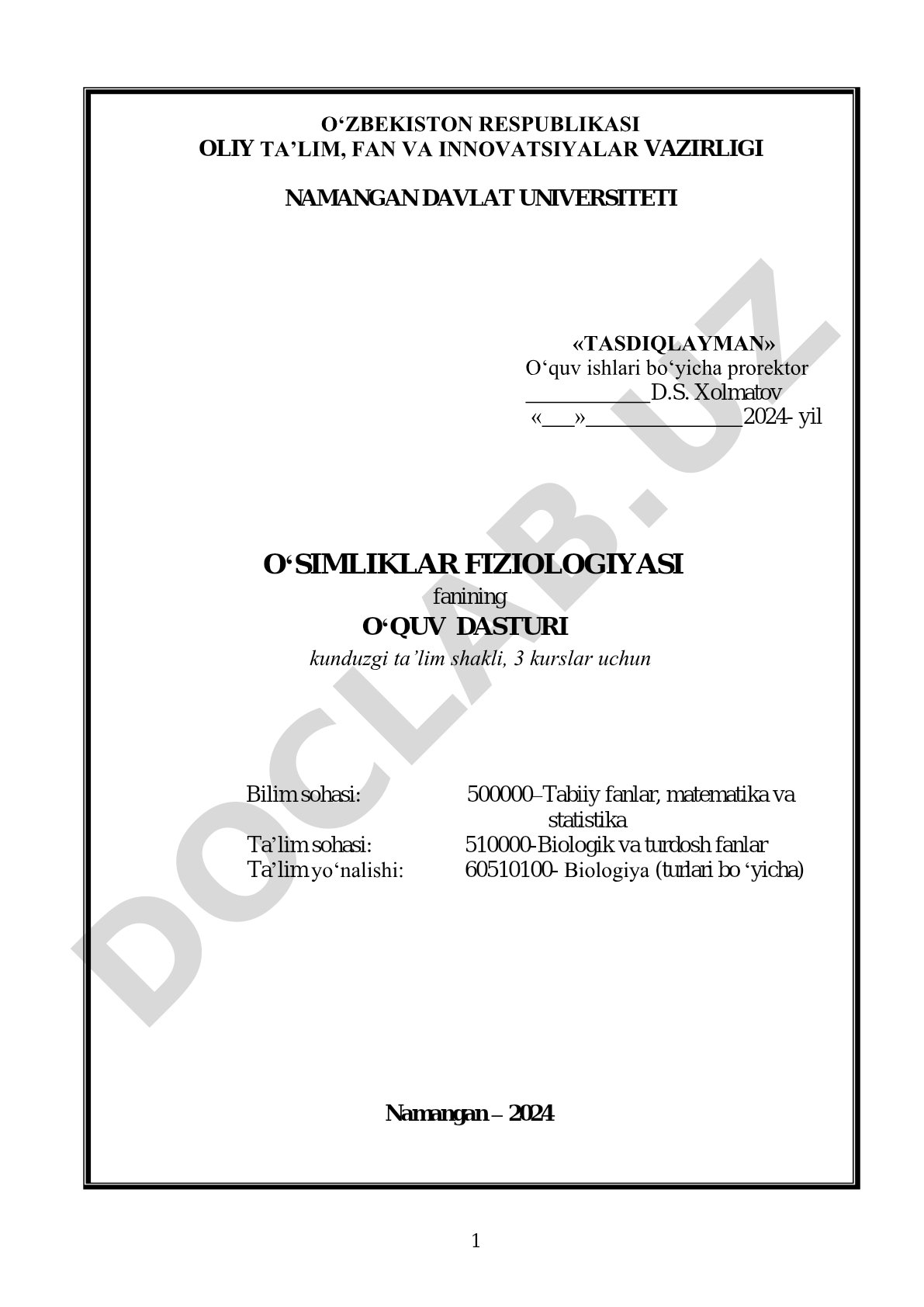 O‘simliklar fiziologiyasi