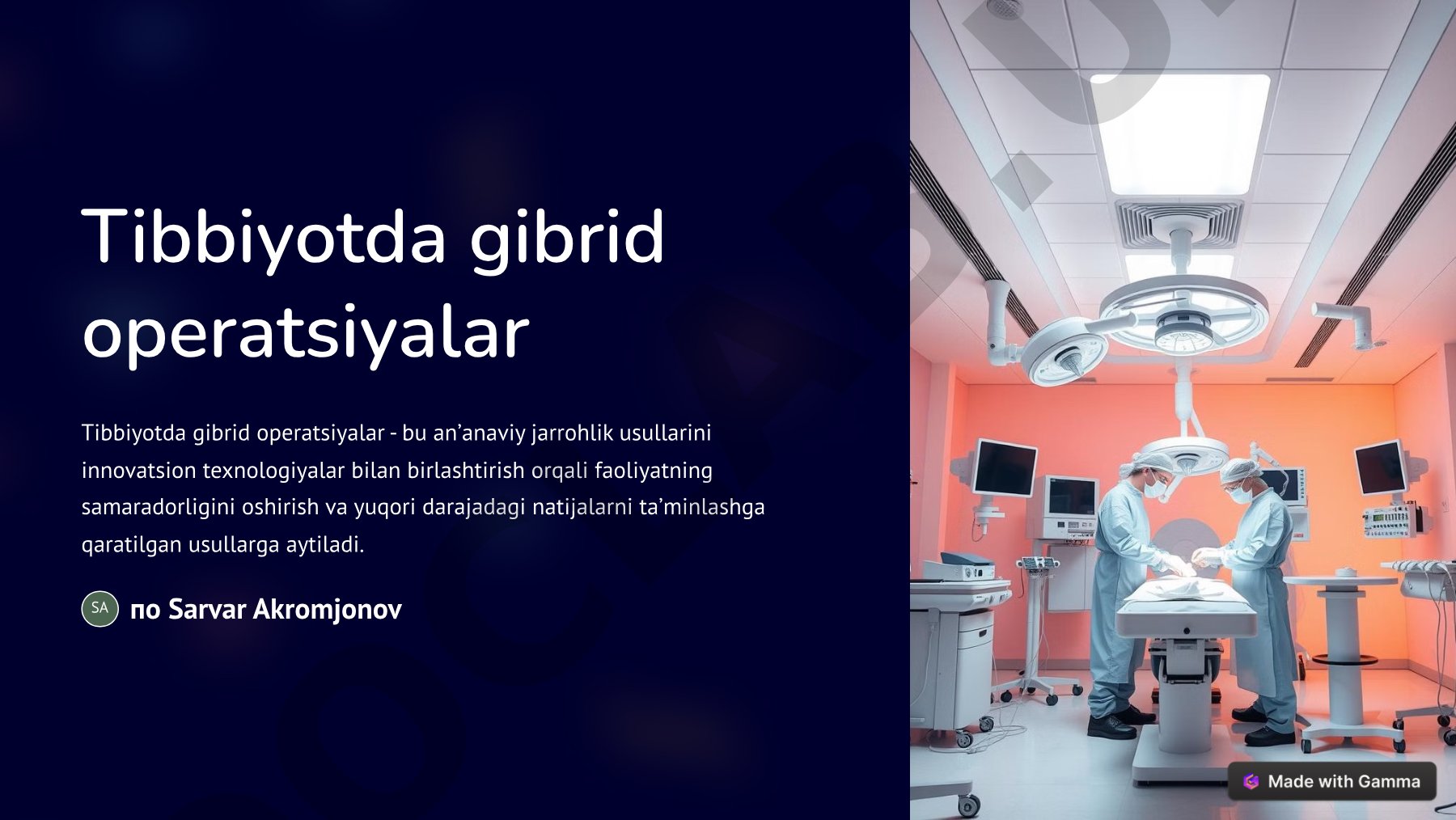 Tibbiyotda gibrid operatsiyalar