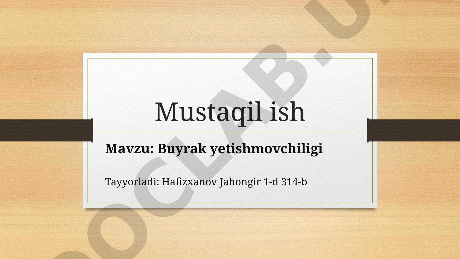 Buyrak yetishmovchiligi