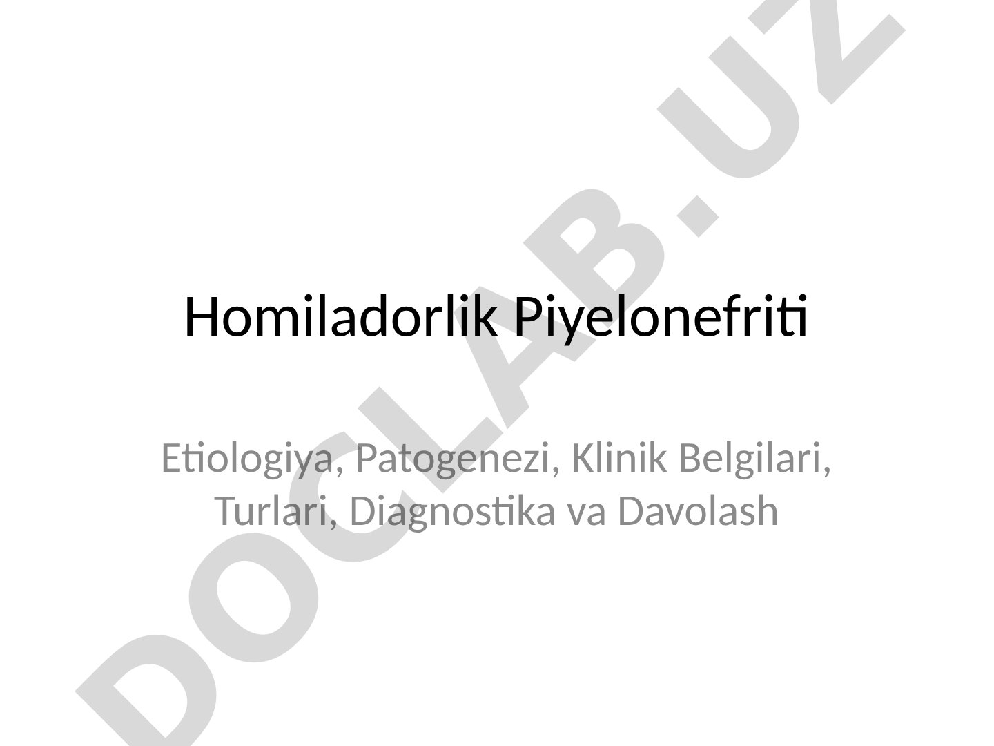 Homiladorlik Piyelonefriti