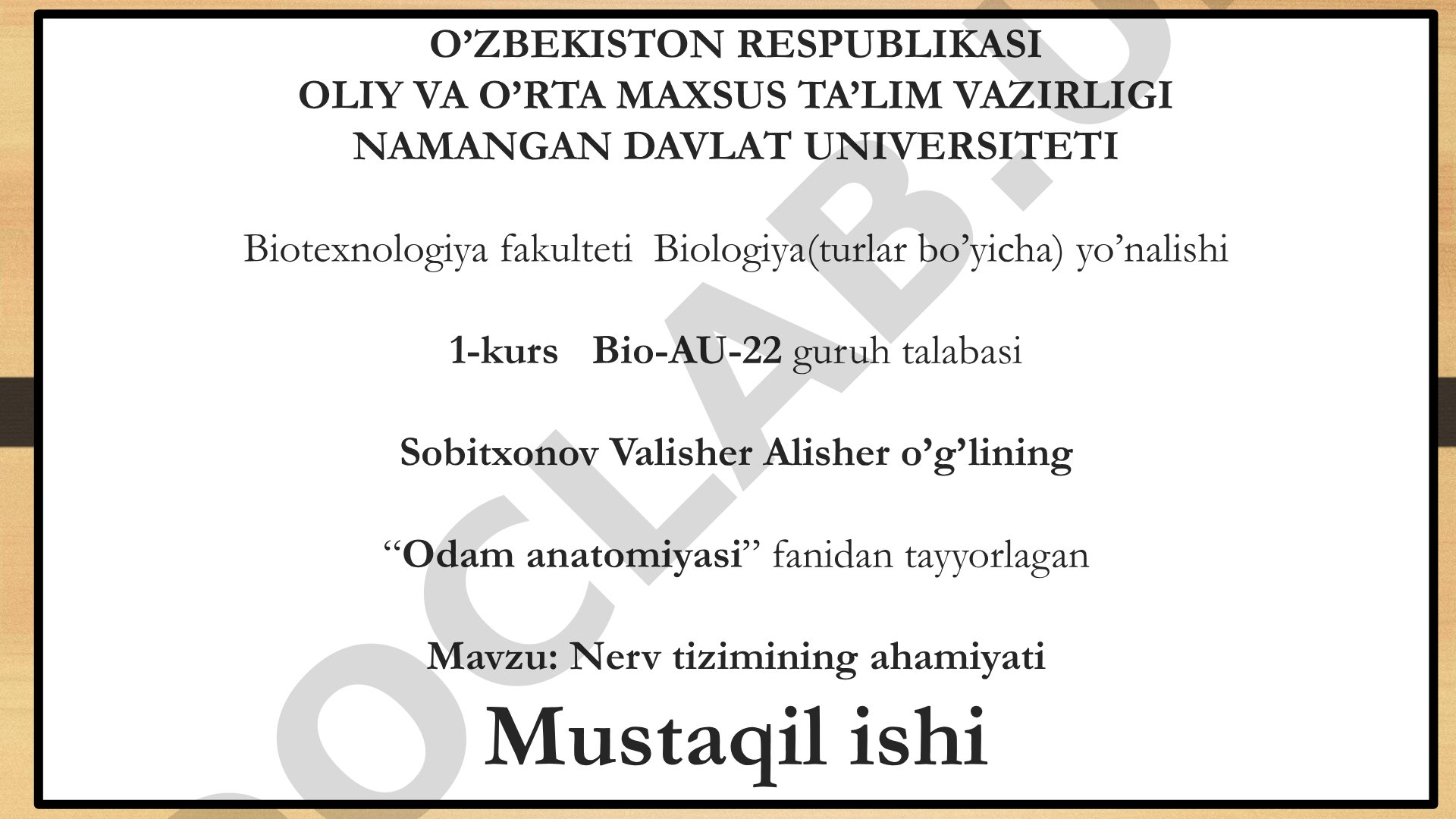 Nerv tizimining ahamiyati