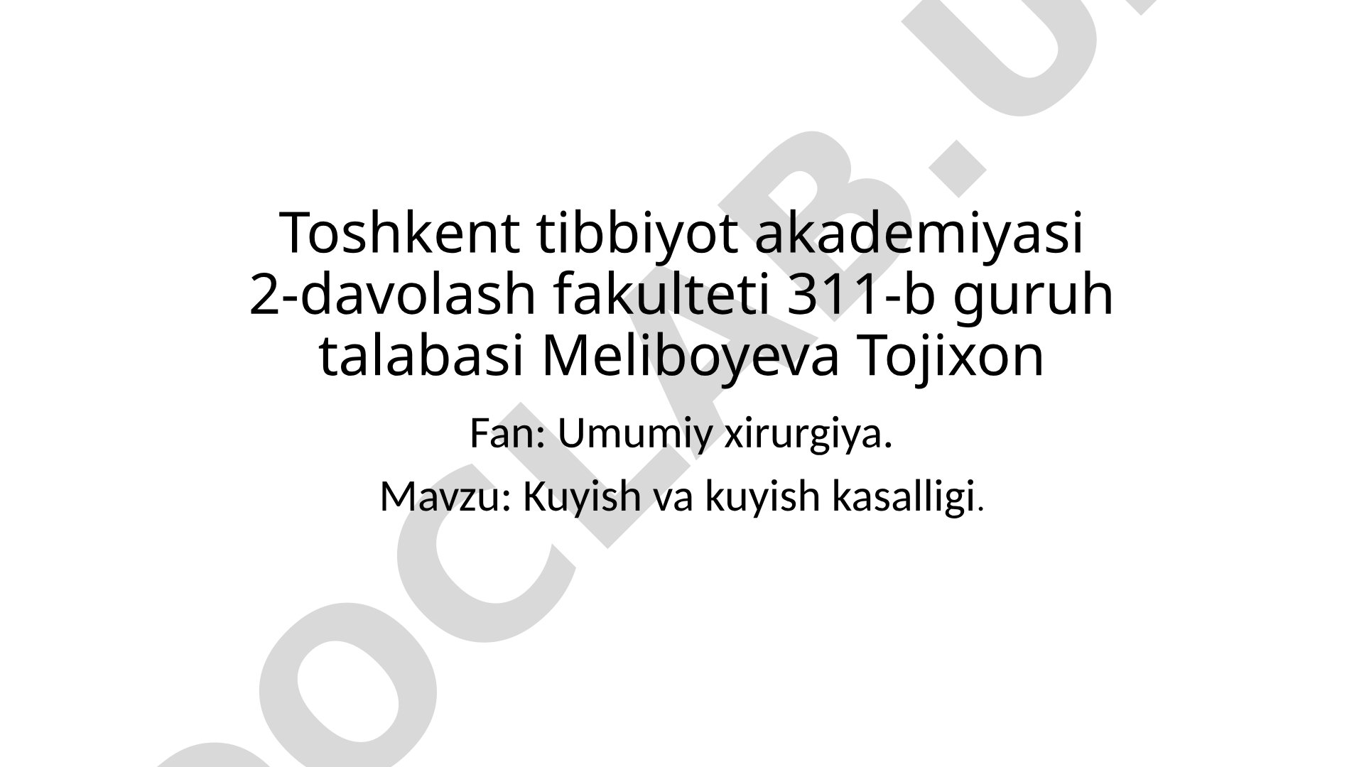 Kuyish va kuyish kasalligi