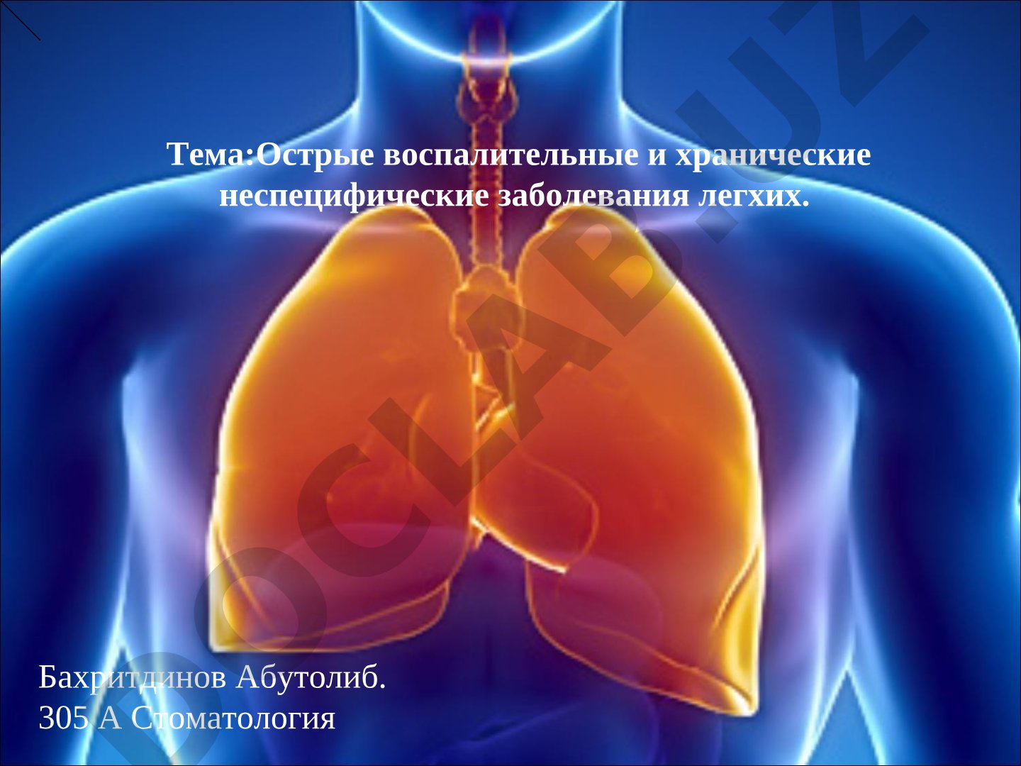 Острые воспалительные и хранические неспецифические заболевания легхих