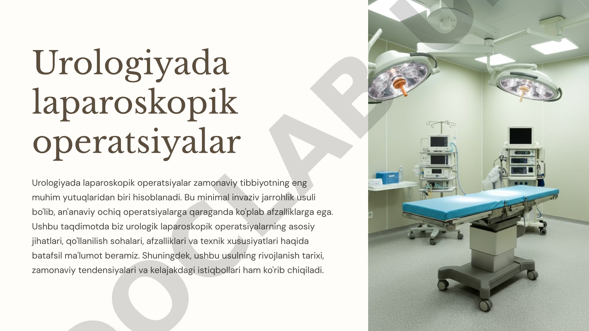 Urologiyada laparoskopik operatsiyalar