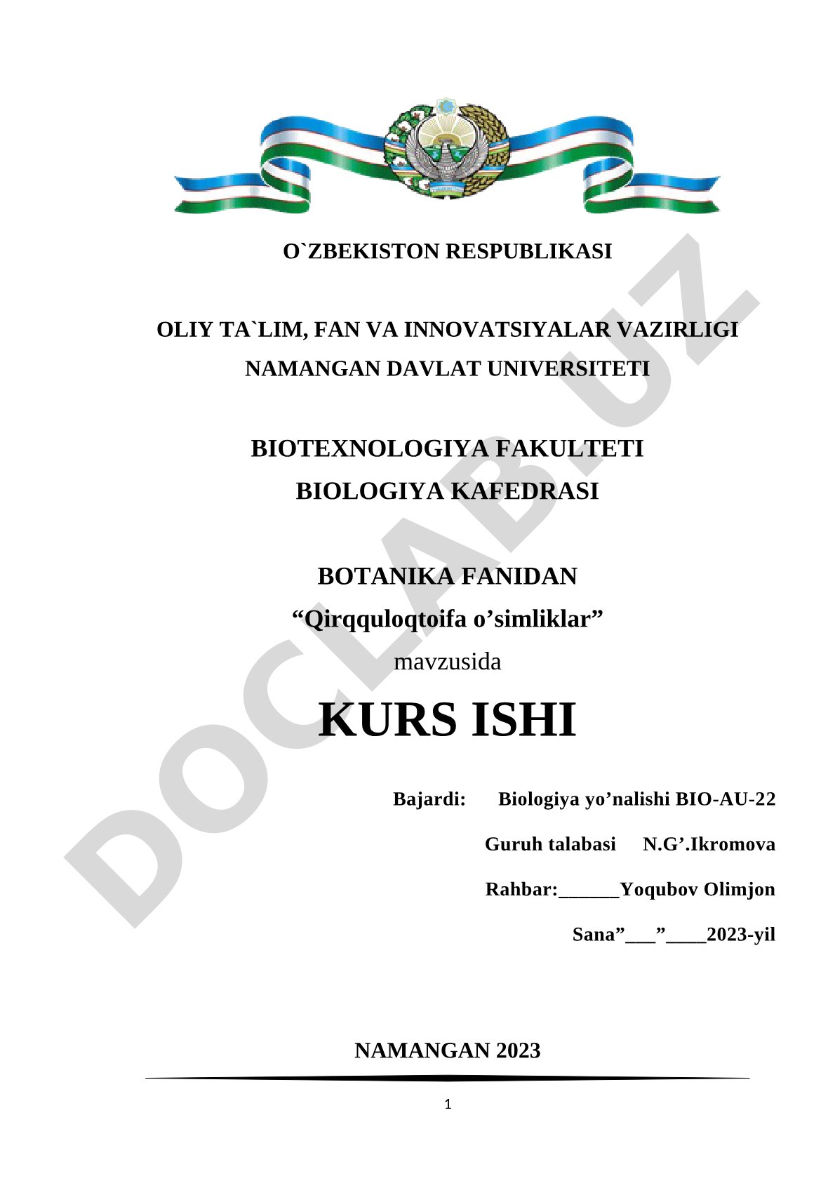 Qirqquloqtoifa o'simliklar