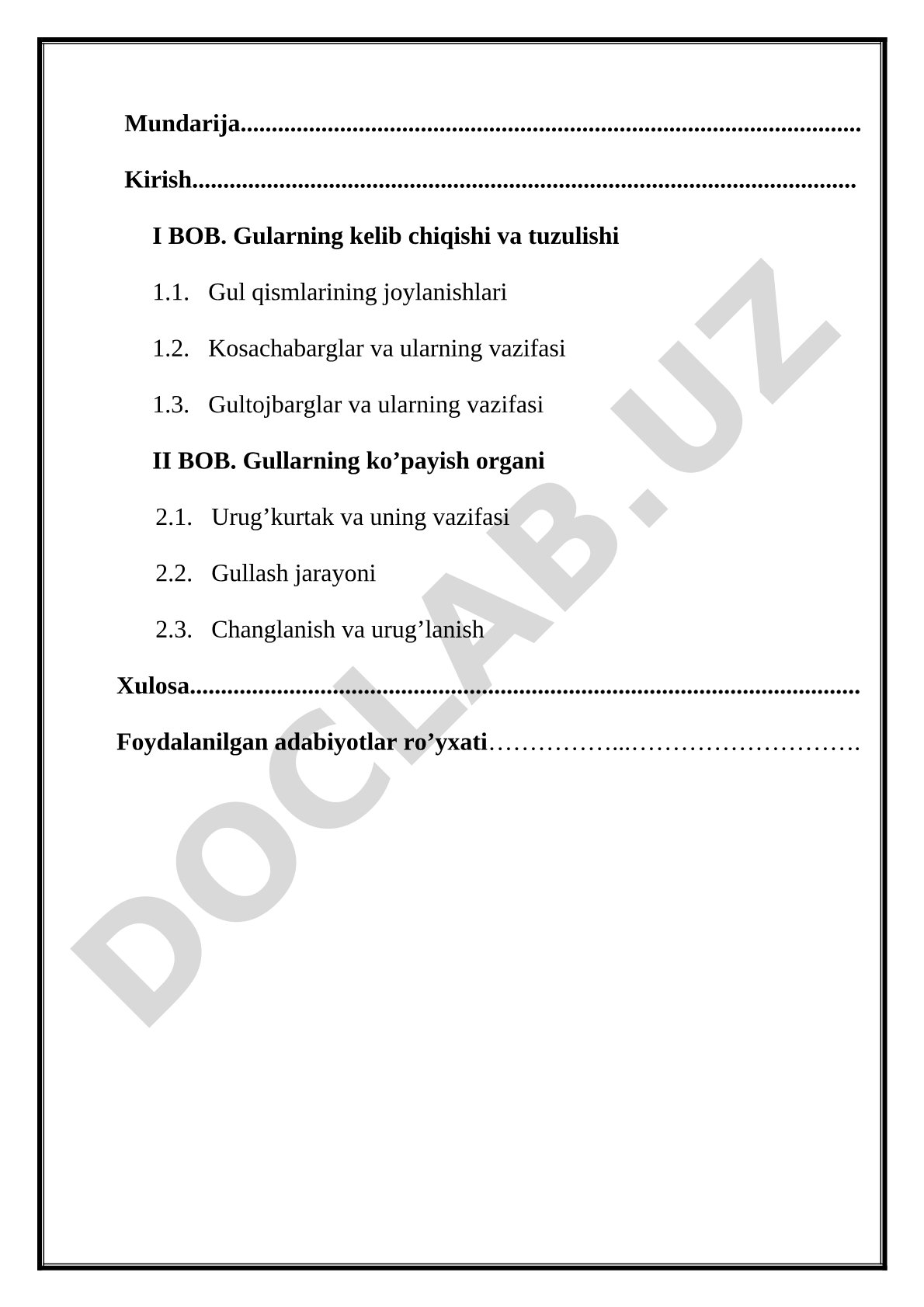 Gulli o'simliklarning kelib chiqishi va tuzilishi
