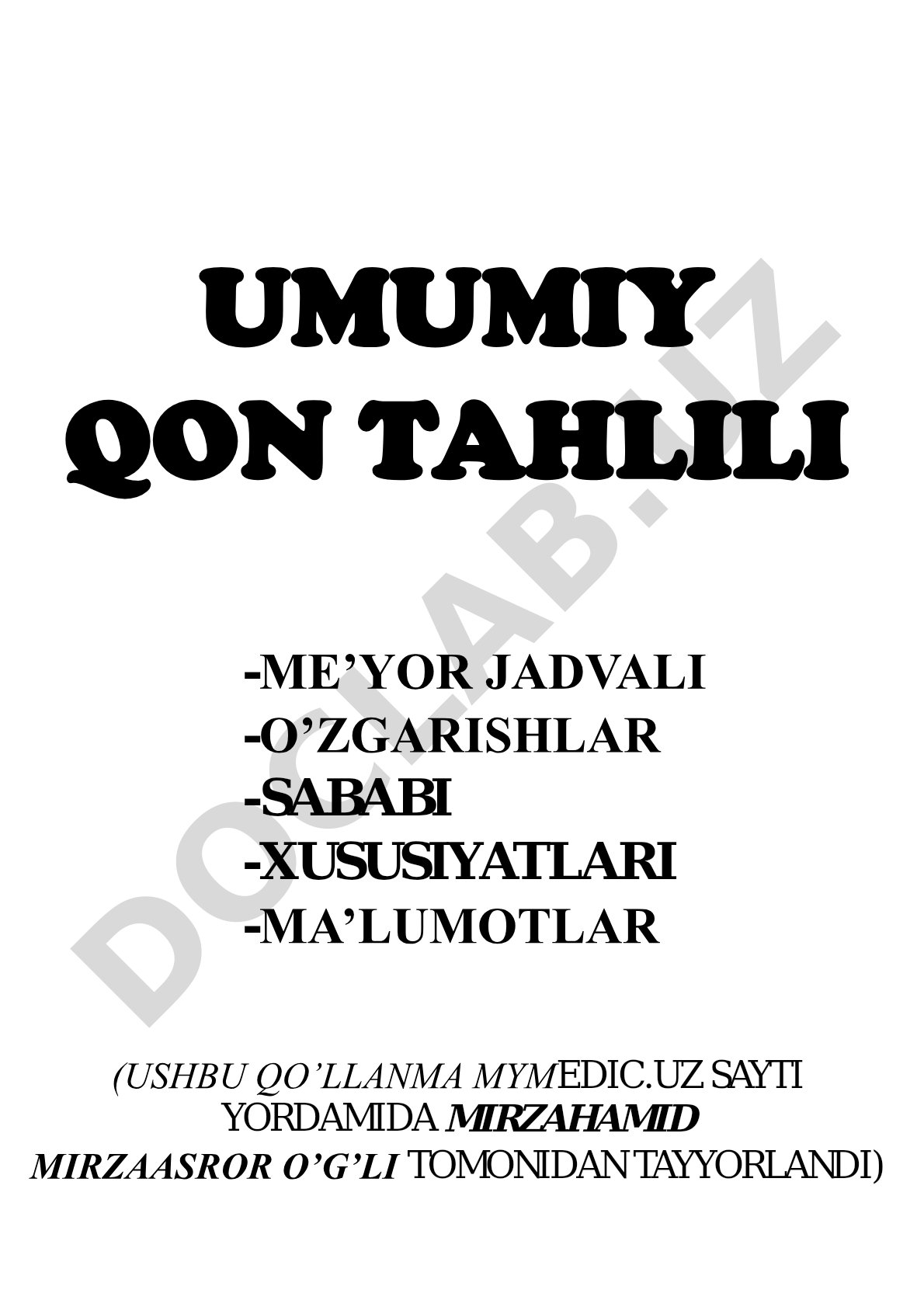 Umumiy qon tahlili