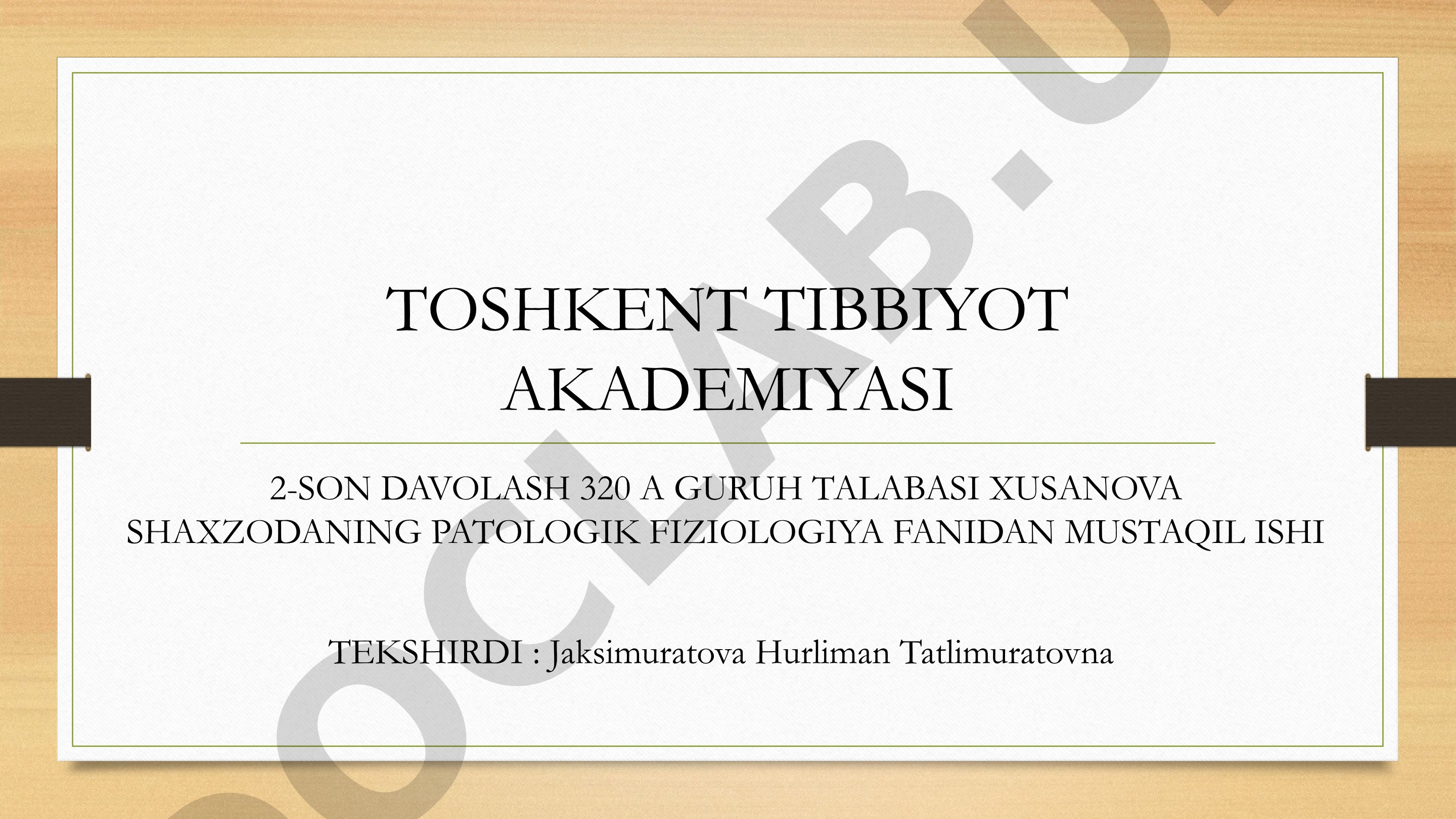 Gipovolemiya patofiziologiyasi: etiologiyasi, patogenezi va klinik belgilari