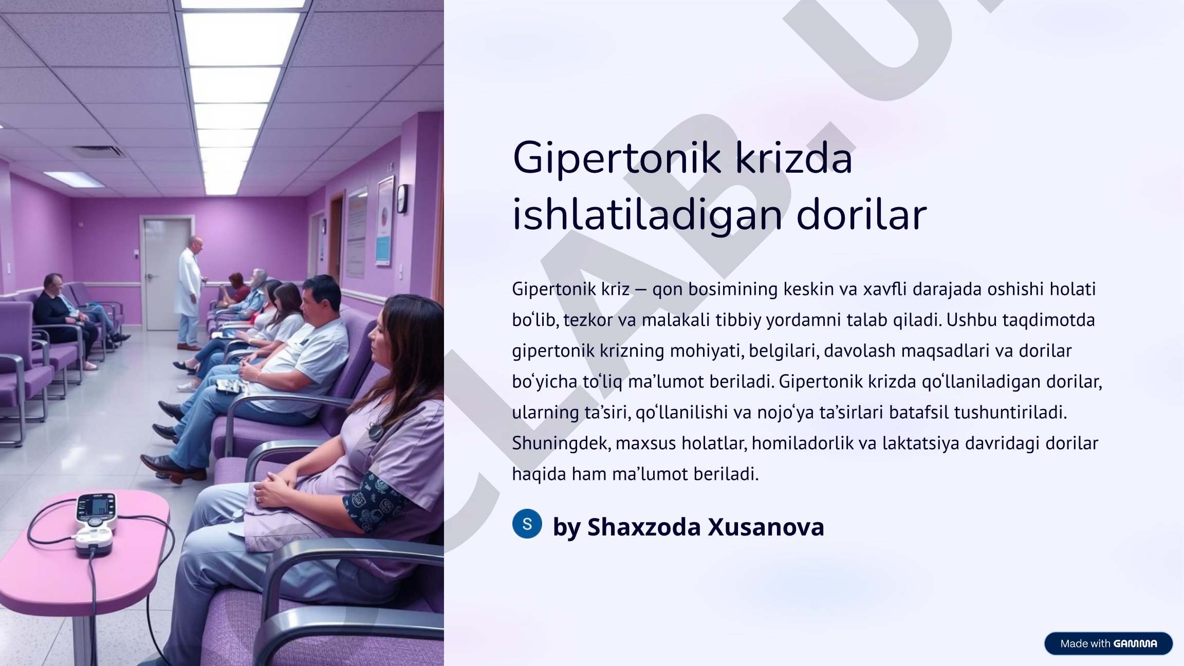 Gipertonik krizda ishlatiladigan dorilar