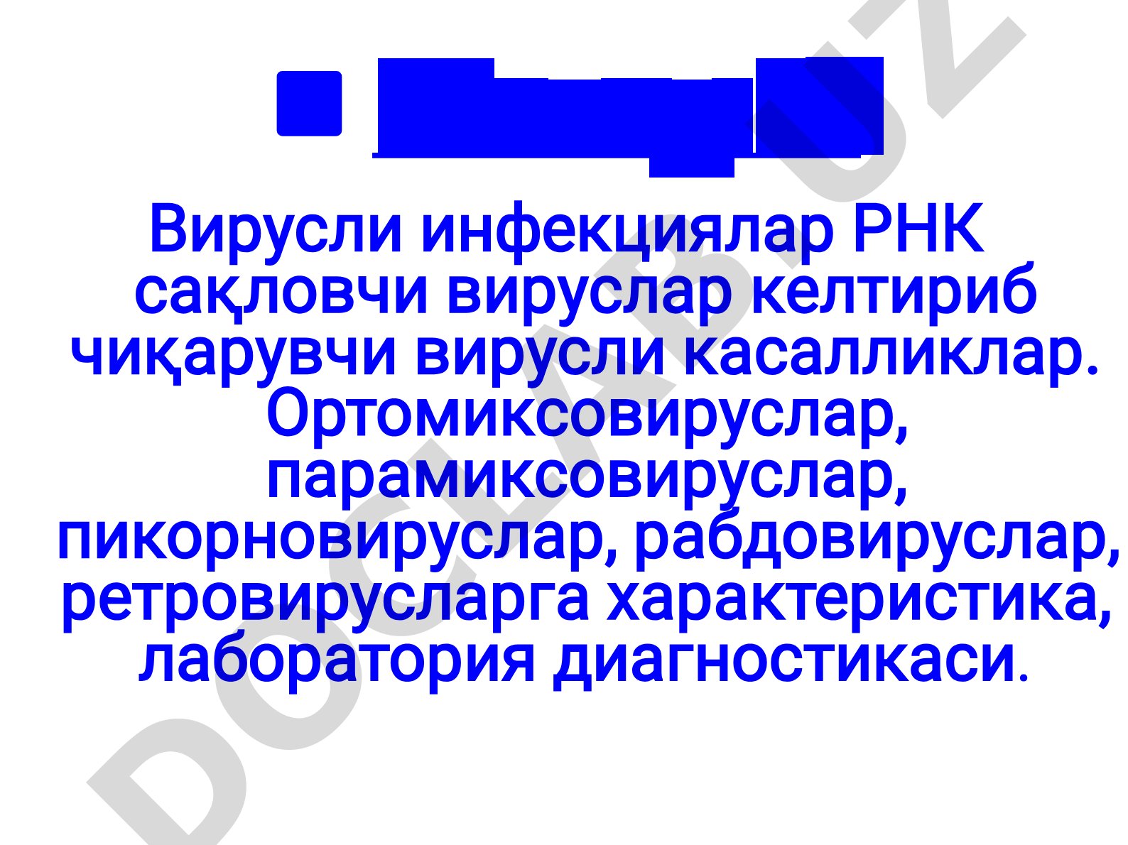 Virusli infeksiyalar RNK saqlovchi viruslar keltirib chiqaruvchi virusli kasalliklar