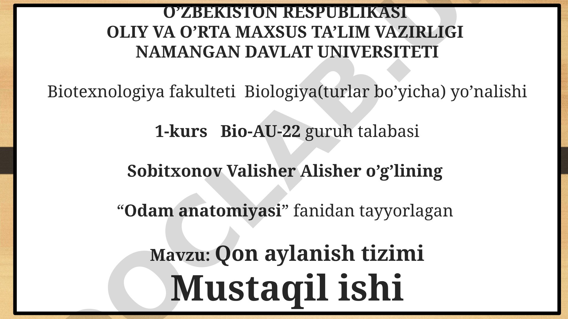 Qon aylanish tizimi