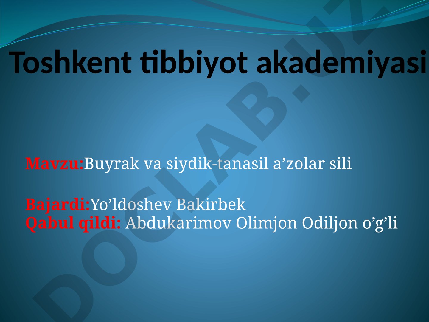 Buyrak va siydik-tanasil a'zolar sili