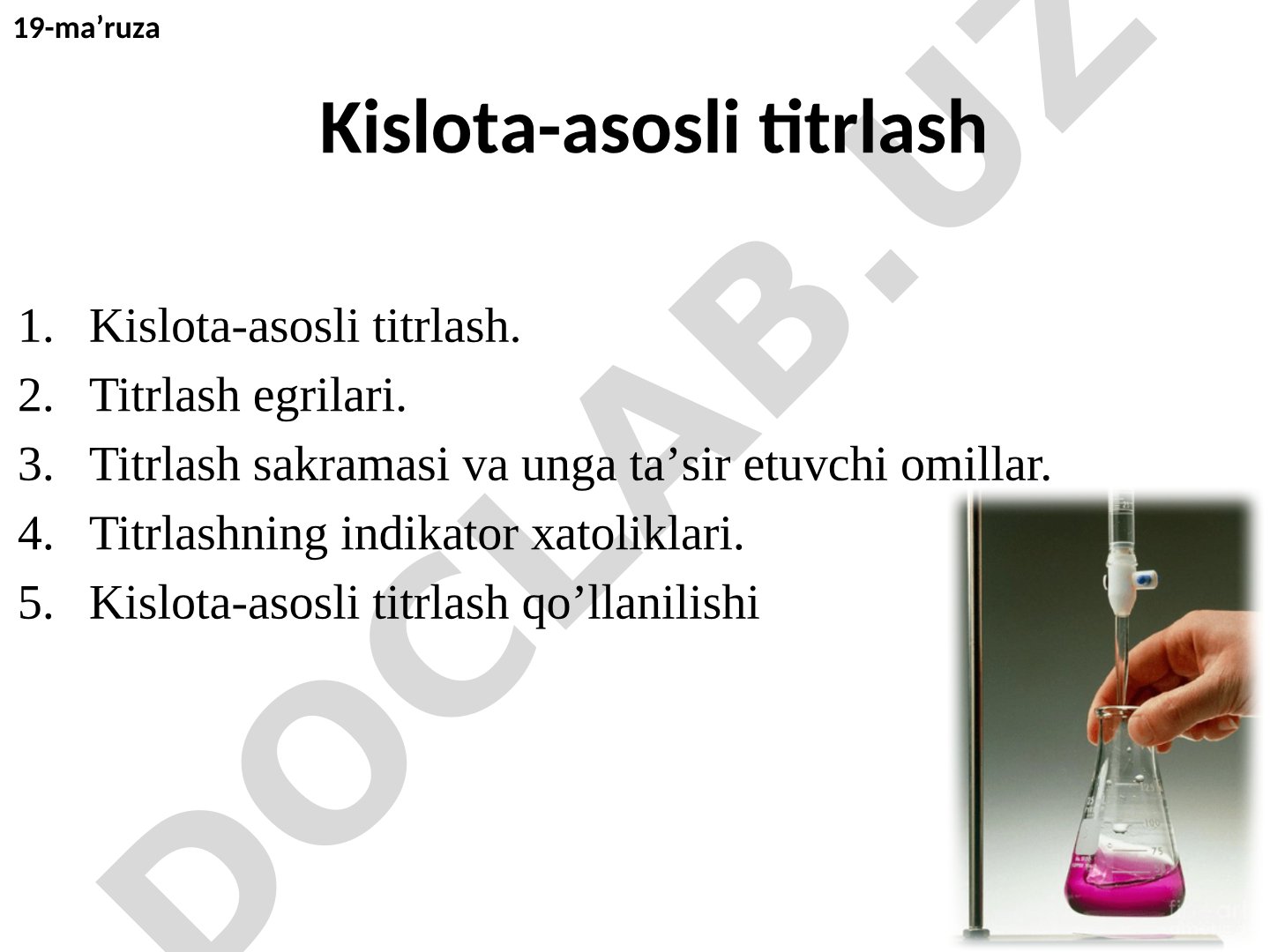 Kislоtа-аsоsli titrlаsh