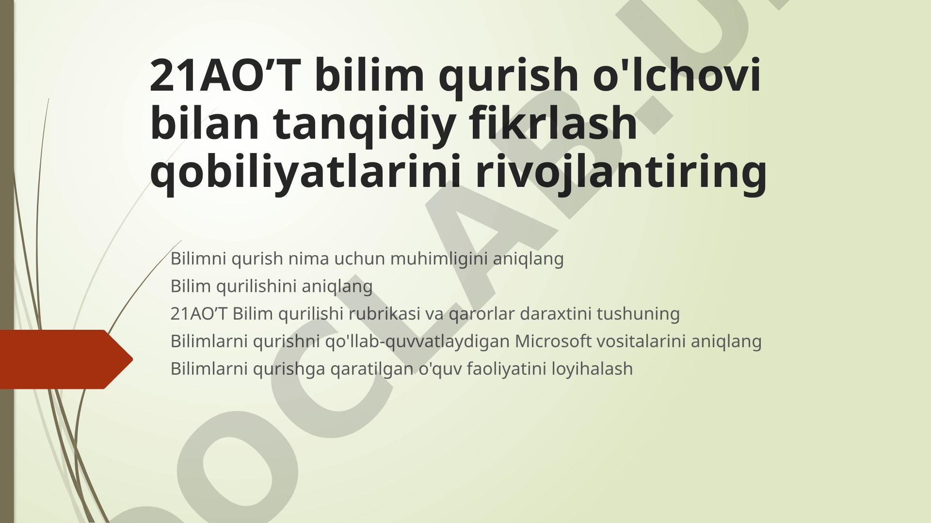 21-asr ta'limida bilim qurilishi va tanqidiy fikrlash
