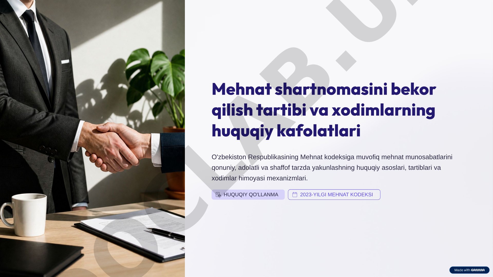 Mehnat shartnomasini bekor qilish tartibi va xodimlarning huquqiy kafolatlari