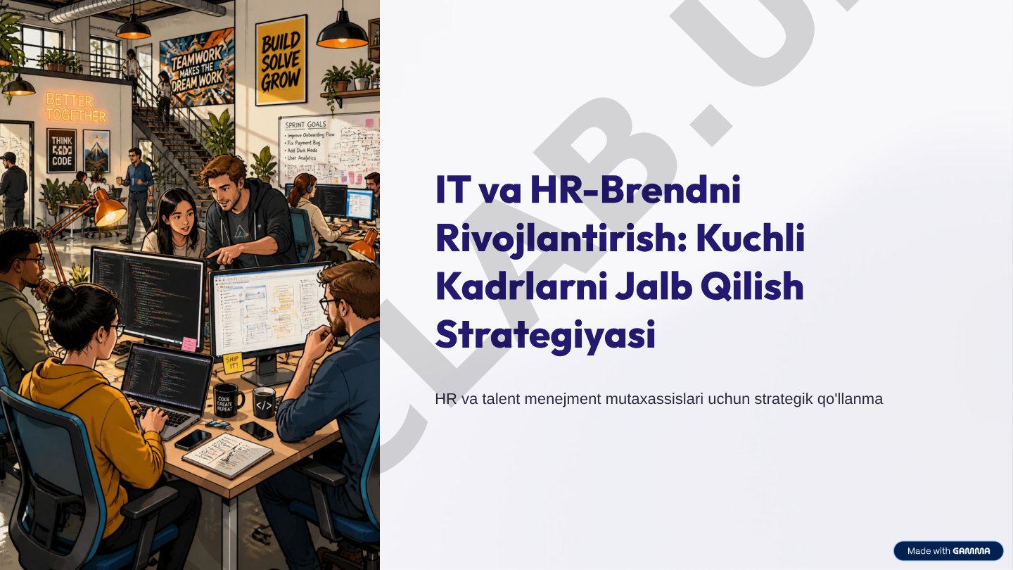 IT va HR-Brendni Rivojlantirish: Kuchli Kadrlarni Jalb Qilish Strategiyasi