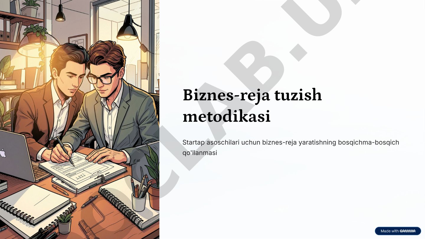 Biznes-reja tuzish metodikasi