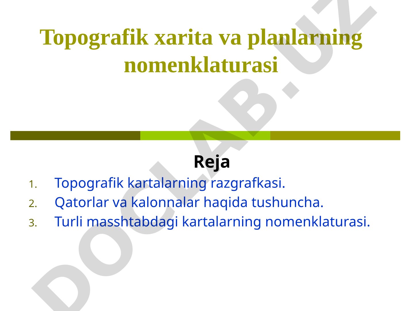 Topografik xarita va planlarning nomenklaturasi