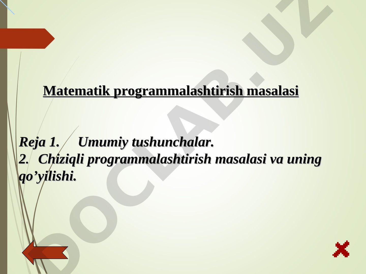 Matematik programmalashtirish masalasi