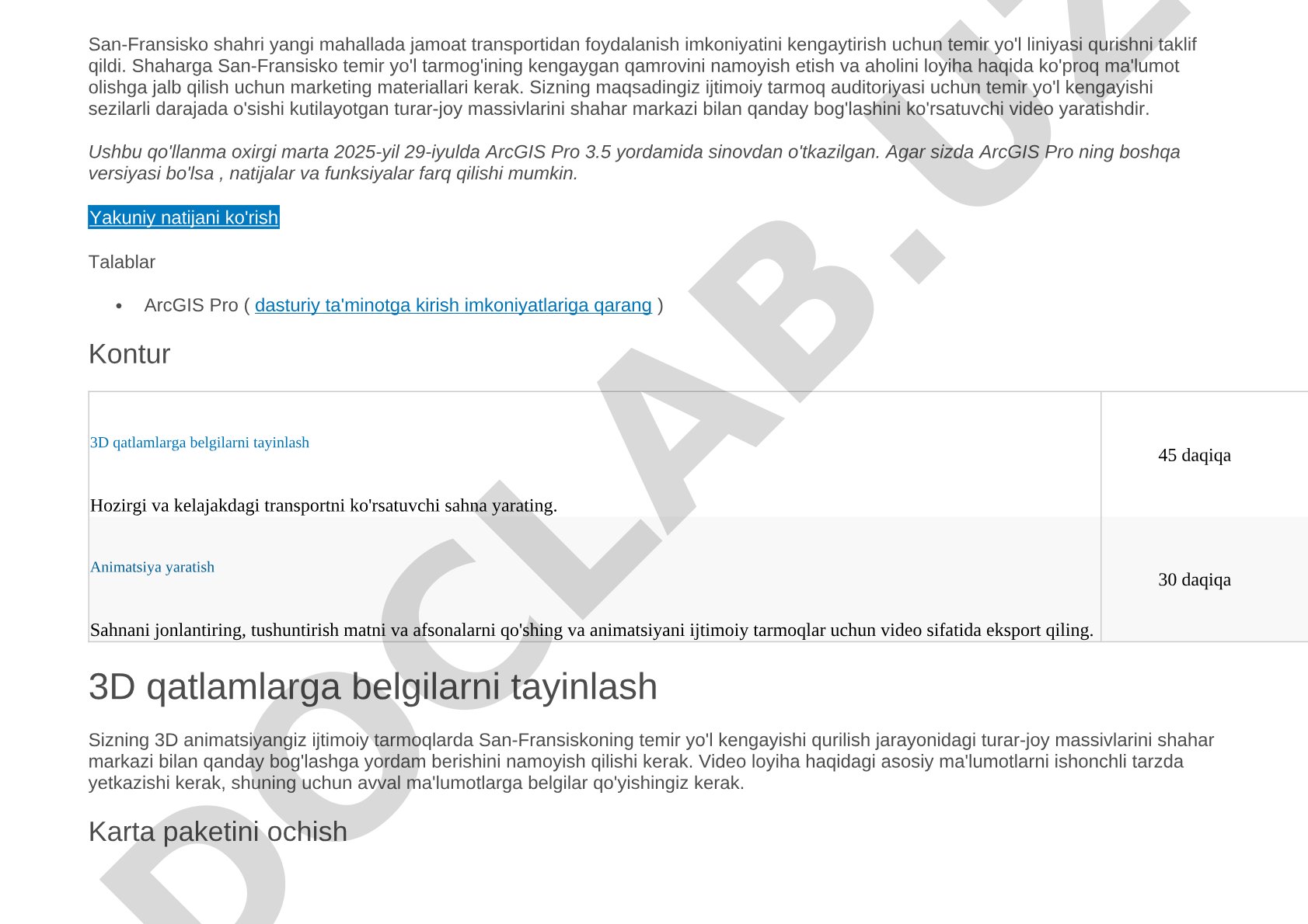 ArcGIS Pro yordamida temir yo'l kengayishi animatsiyasini yaratish