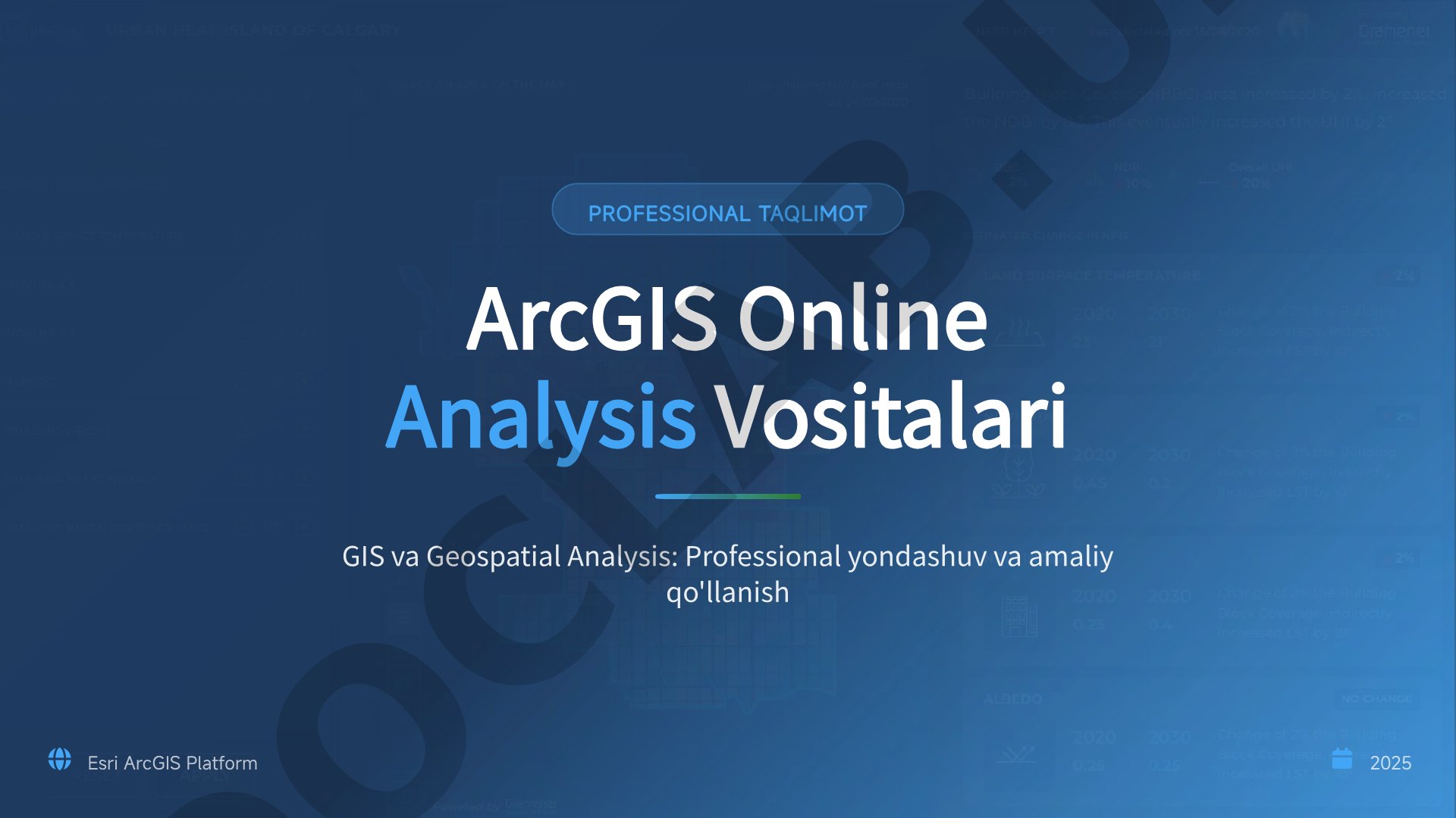 ArcGIS Online Analysis vositalari va ularning amaliy qo'llanilishi