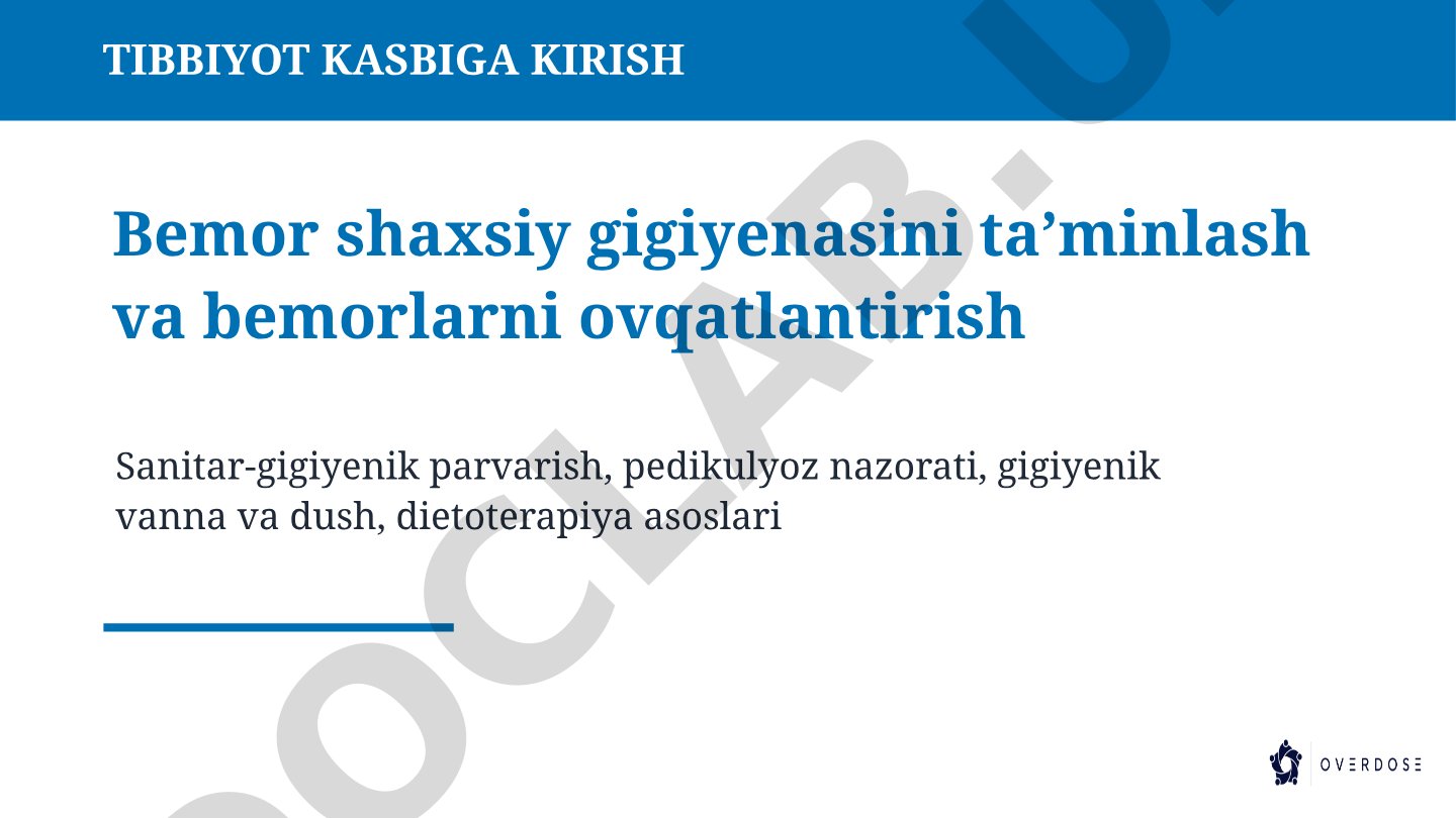 TIBBIYOT KASBIGA KIRISH