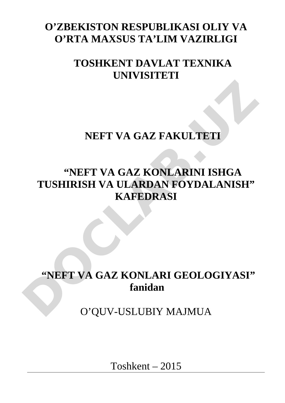 Neft va gaz konlari geologiyasi