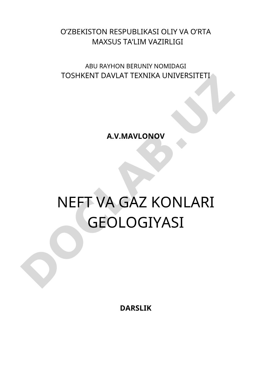 Neft va gaz konlari geologiyasi
