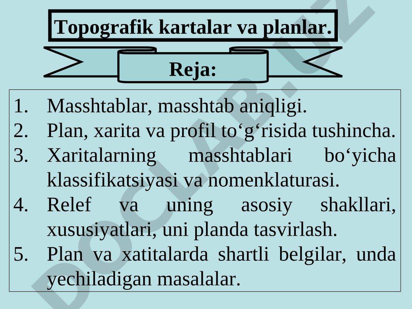 Topografik kartalar va planlar