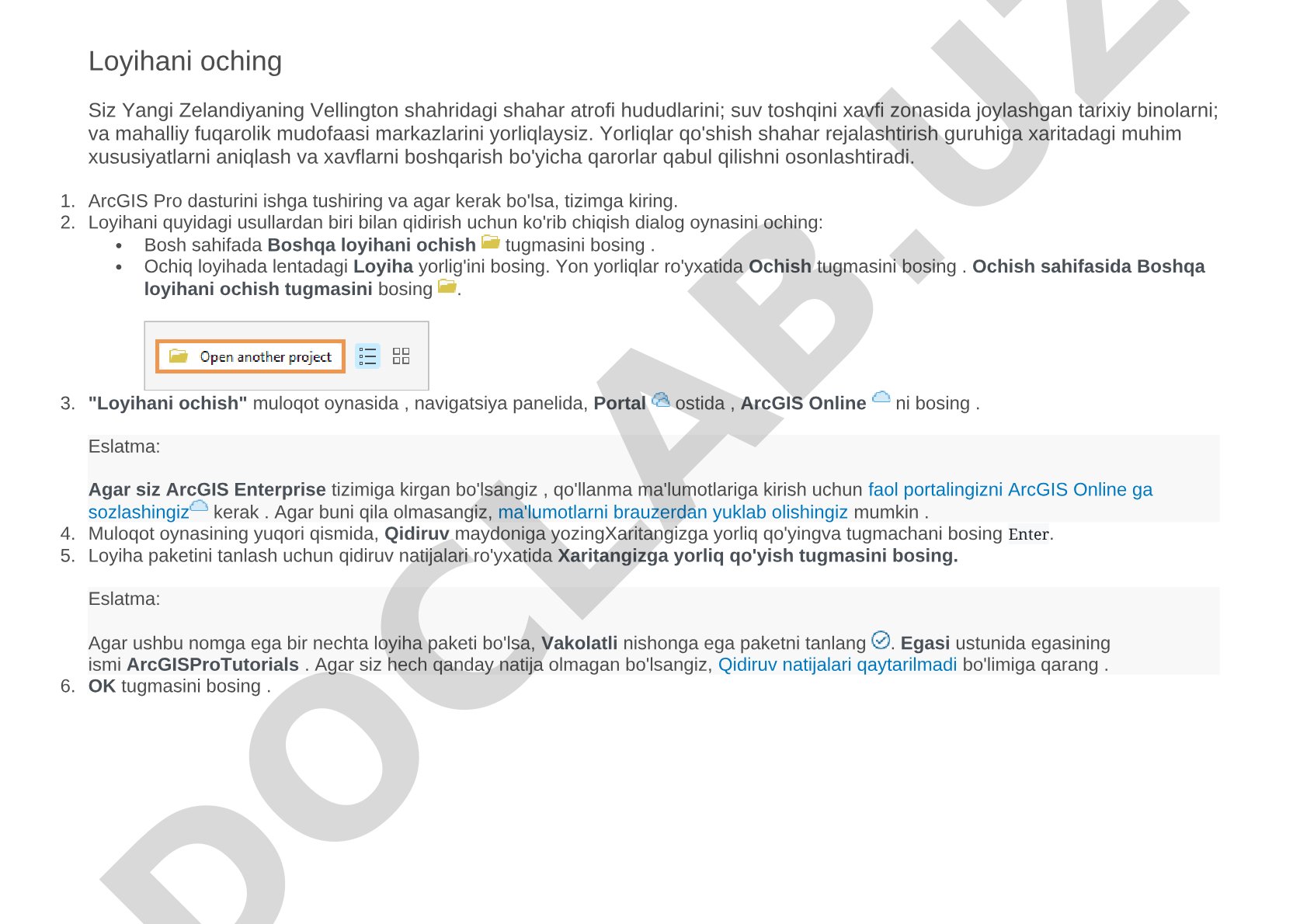 ArcGIS Pro loyihasida yorliqlar qo'shish