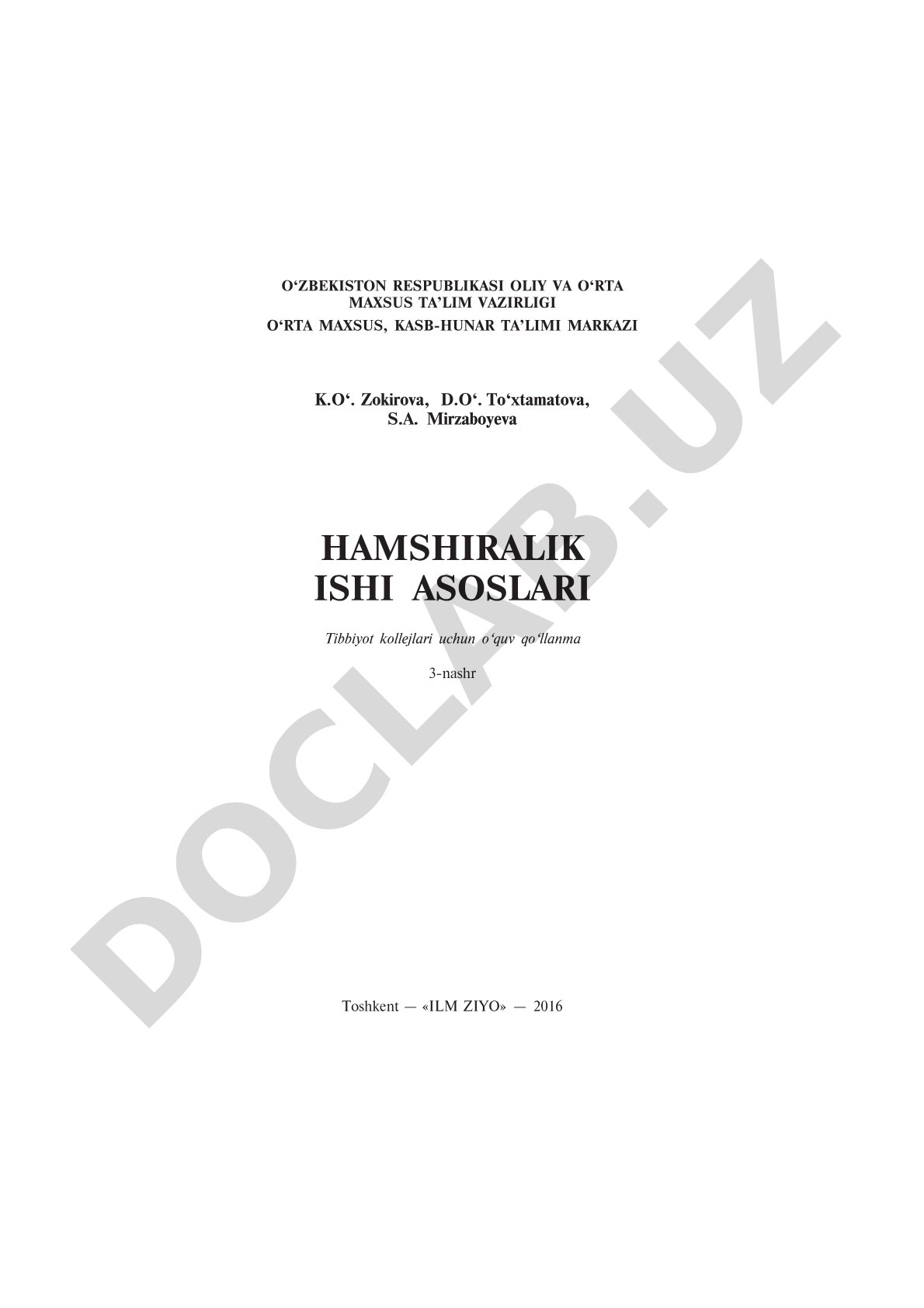 Hamshiralik ishi