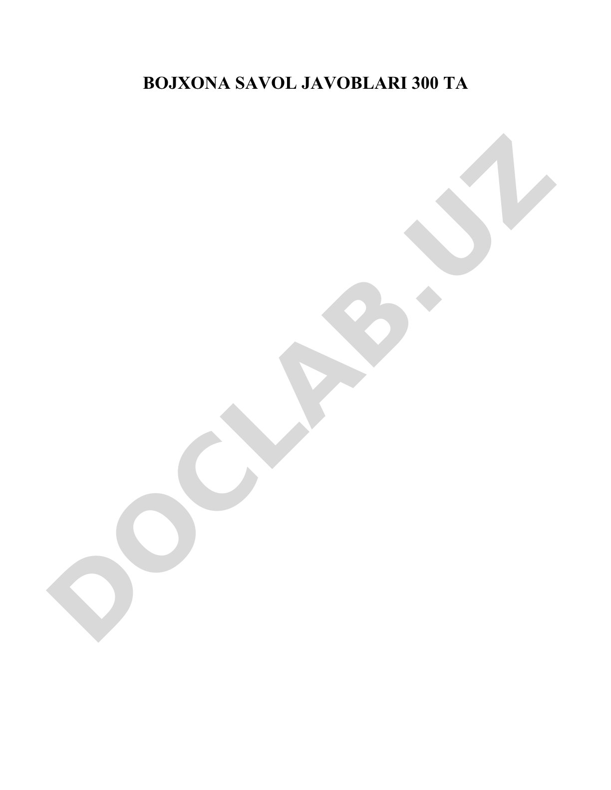 Bojxona savol javoblari 300 ta