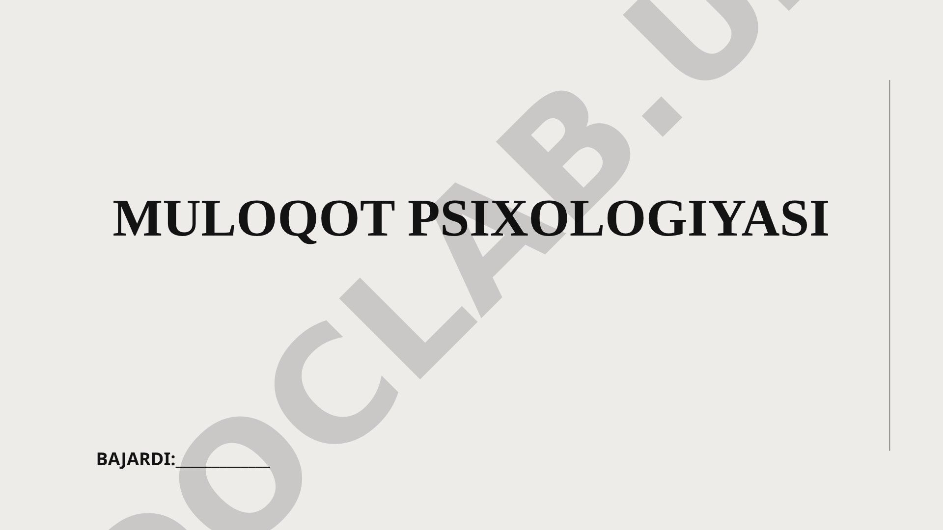 Muloqot psixologiyasi tushunchasi va muloqot turlari haqida taqdimot