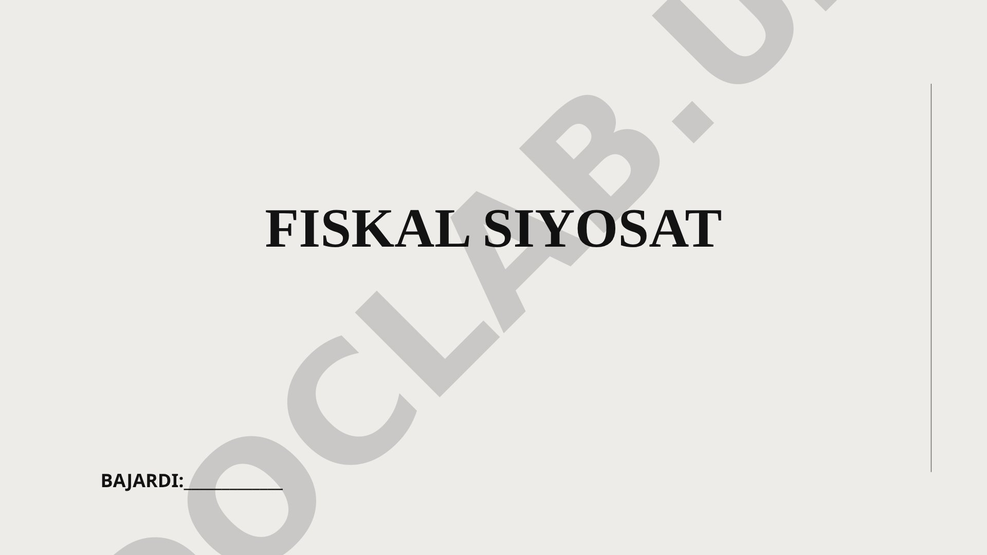 Fiskal siyosat davlatning soliq va xarajatlar siyosatidir