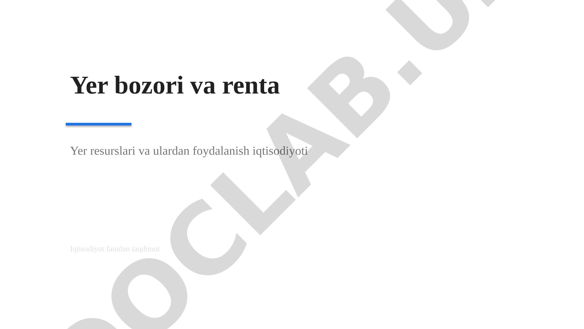 Yer bozori va renta