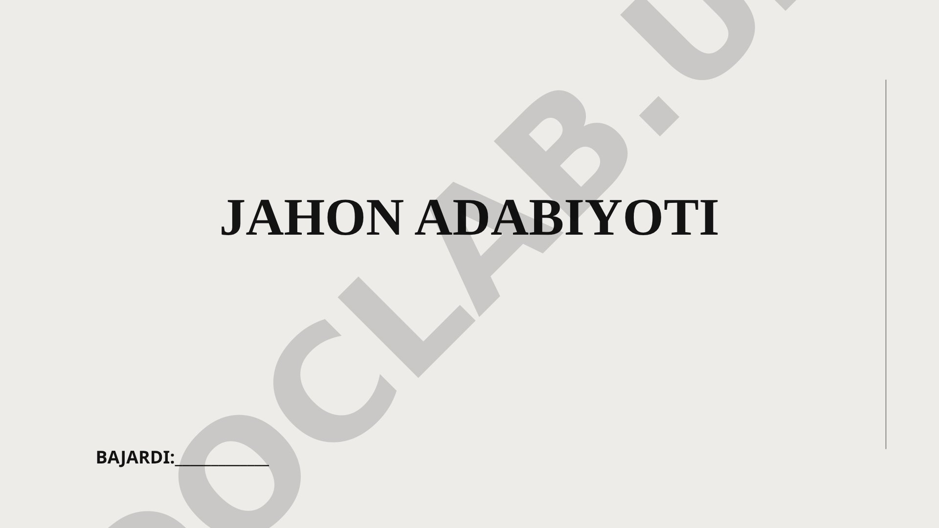 Jahon adabiyoti va qadimgi adabiyot (Gomer, Virgiliy, Firdavsiy) haqida