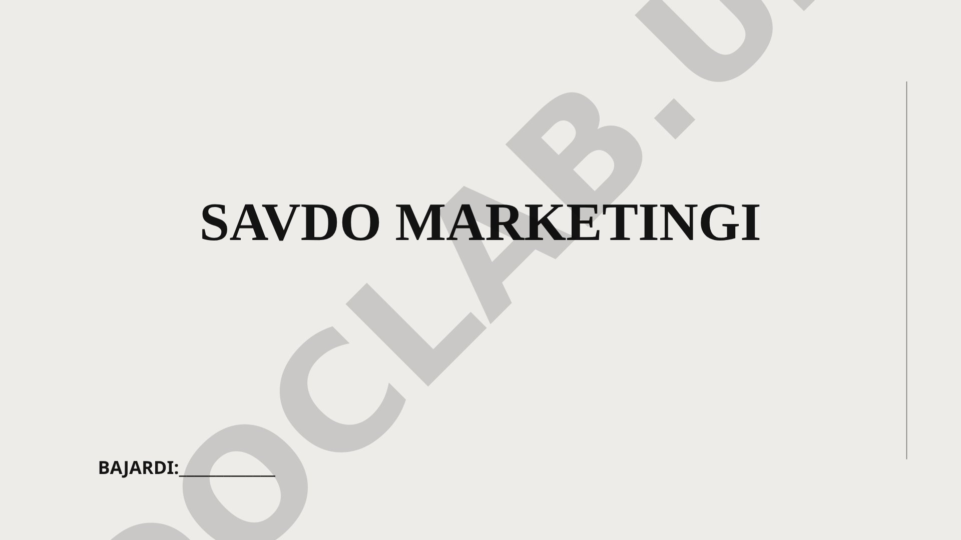 Savdo marketingi tushunchasi, uning ta'limdagi o'rni va amaliy ahamiyati