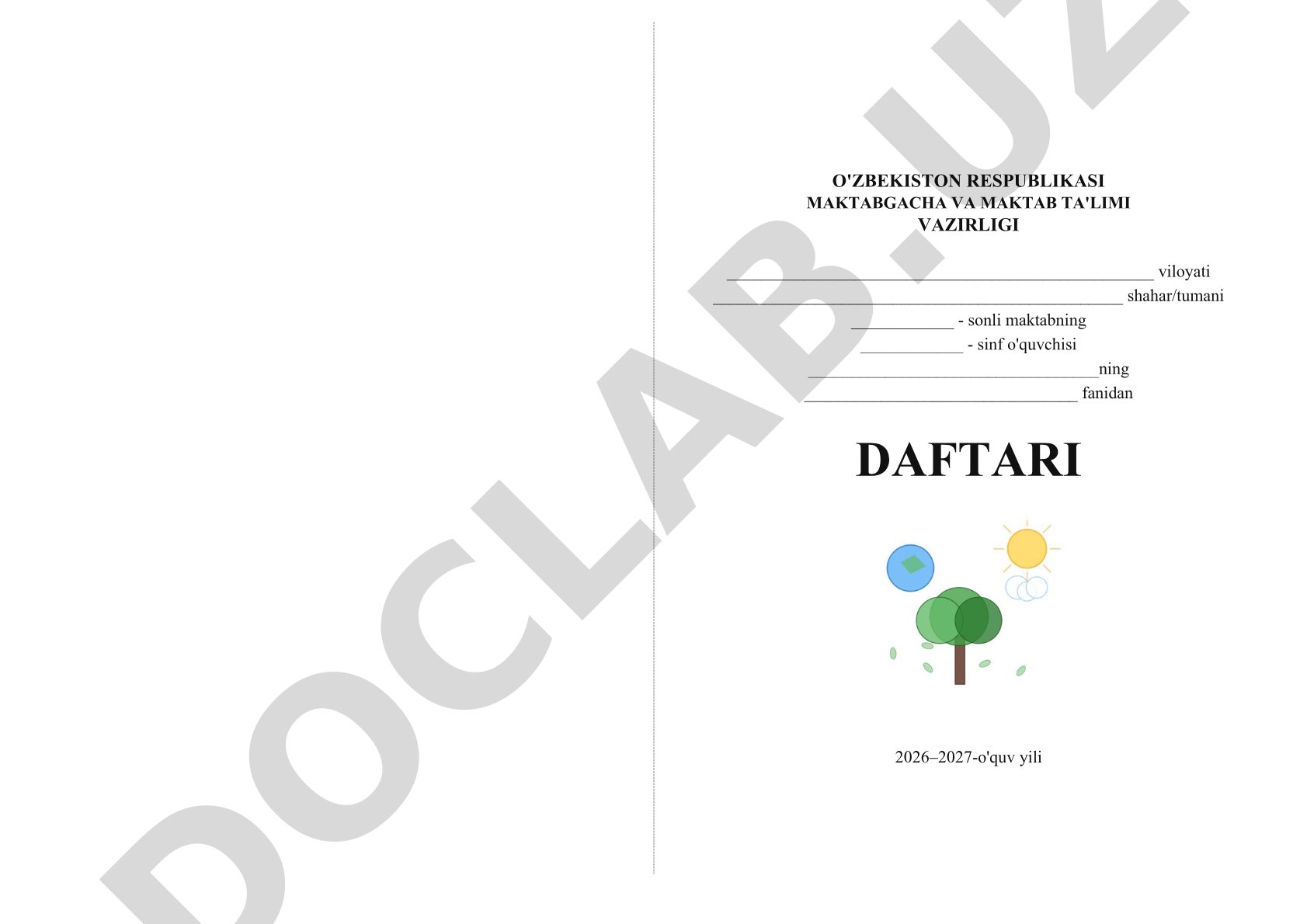 Maktab o'quvchisi fan daftari
