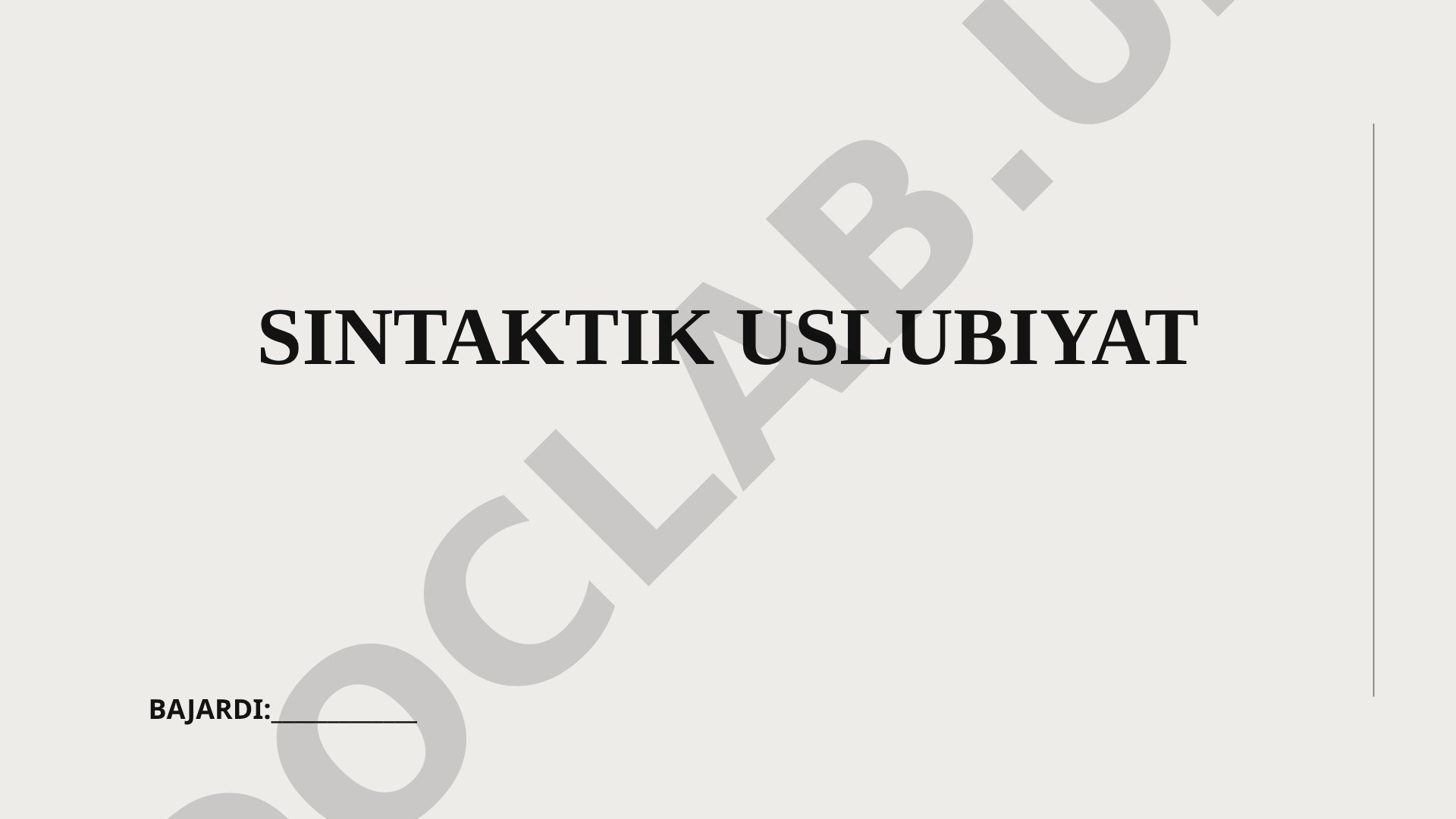 Sintaktik uslubiyat tushunchasi va o'zbek tilida gap tuzilishi qoidalari