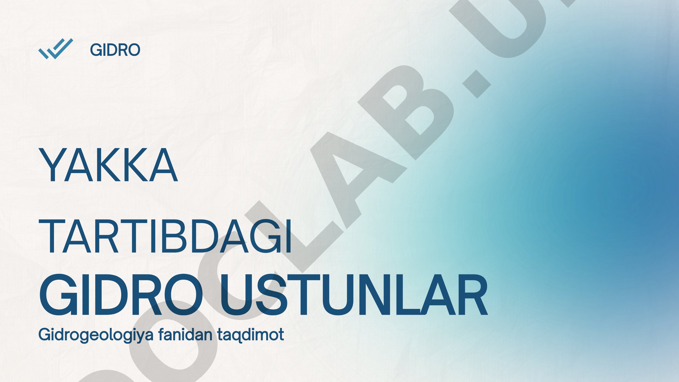 Yakka tartibidagi gidro ustunlar