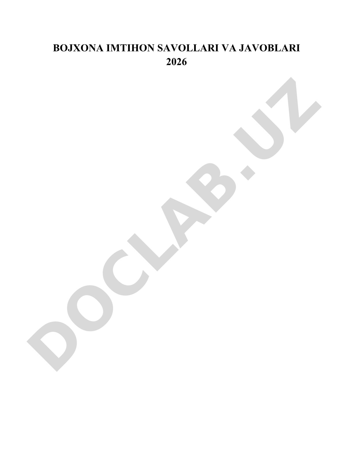 Bojxona imtihon savollari va javoblari 2026