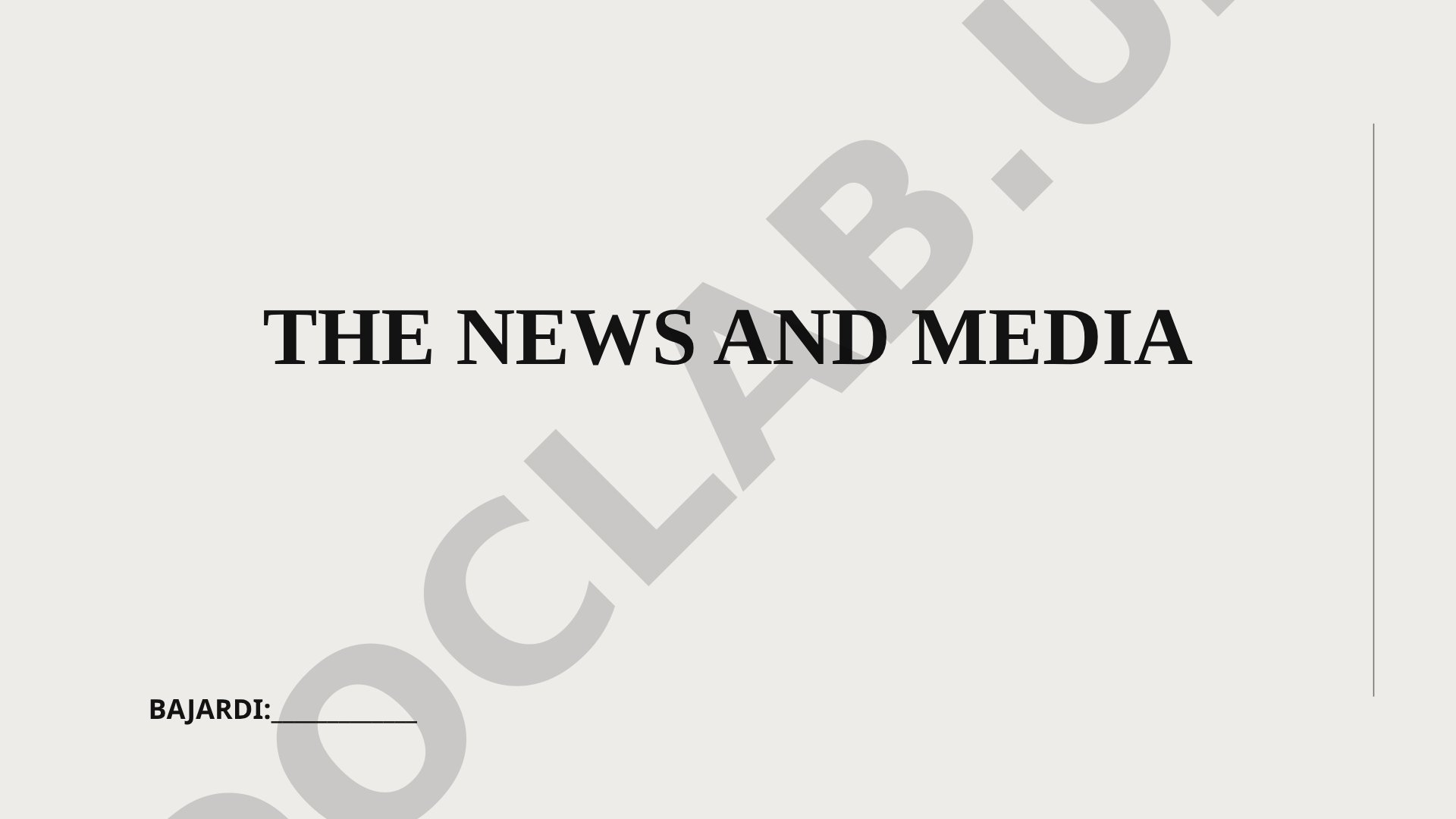 The news and media