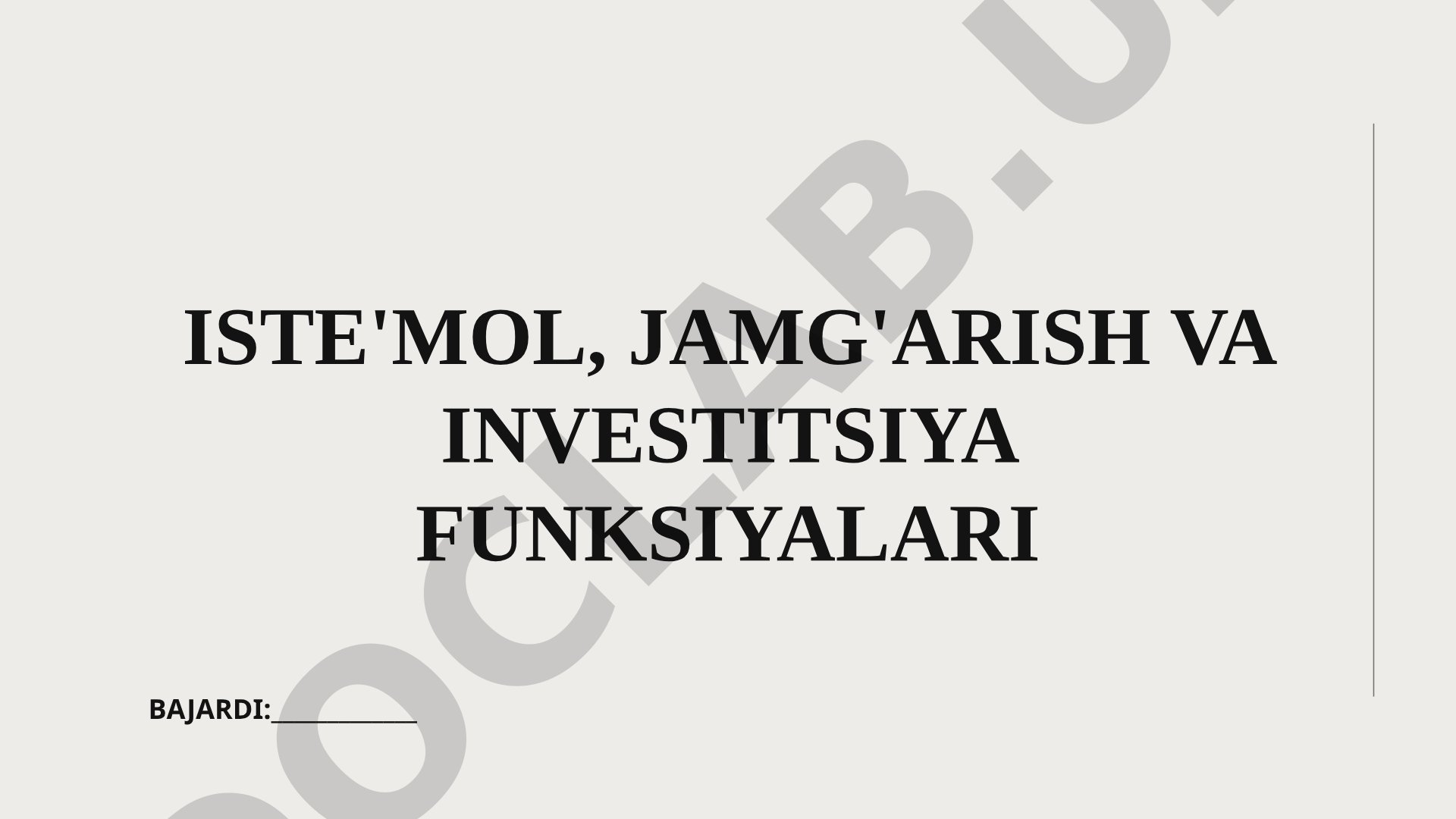 Iste'mol, jamg'arish va investitsiya funksiyalari