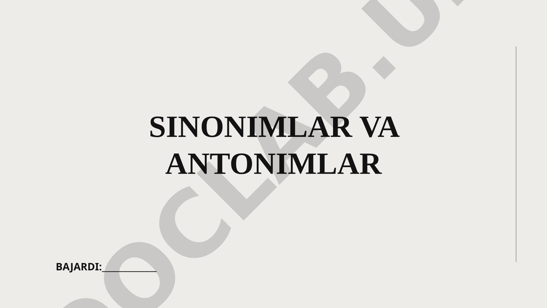 Sinonim va antonimlarning ta'rifi, ahamiyati va qo'llanilishi