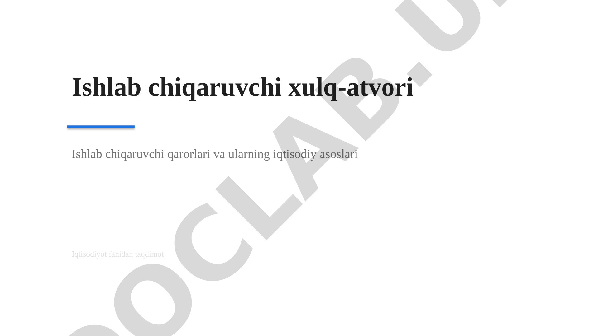 Ishlab chiqaruvchi xulq-atvori, xarajatlar va foydani maksimallashtirish masalalari