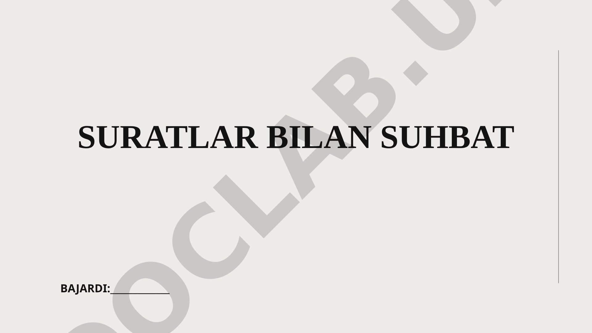 Suratlar bilan suhbat o'tkazish metodikasi haqida ma'lumot