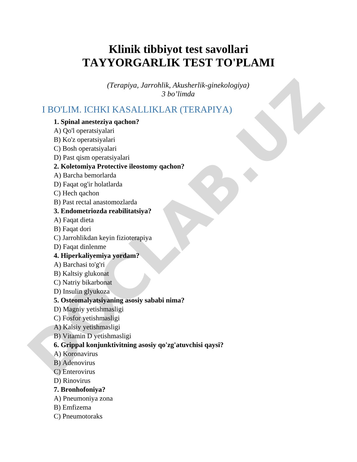 Ichki kasalliklar (Terapiya)