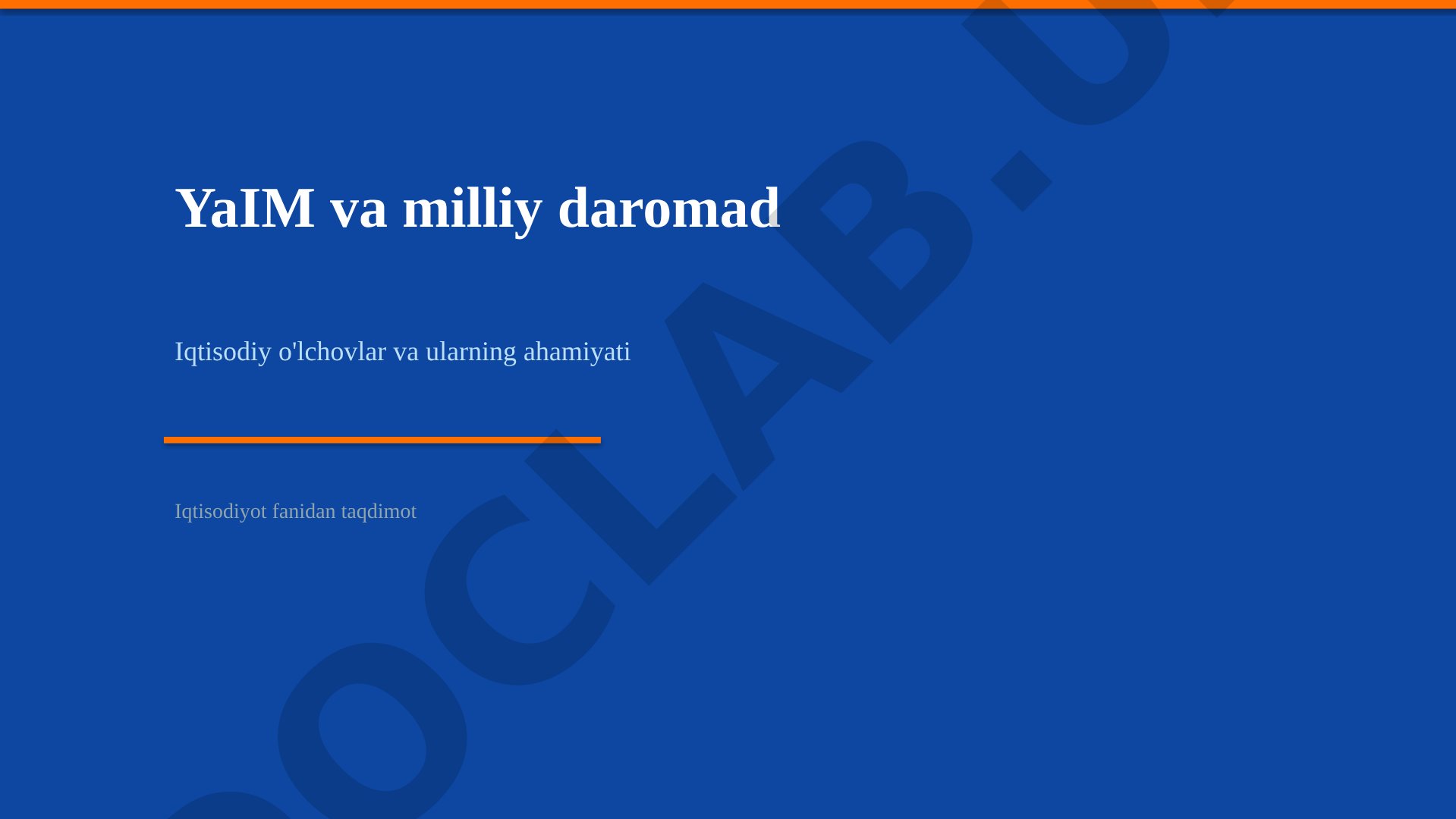 YaIM va milliy daromad