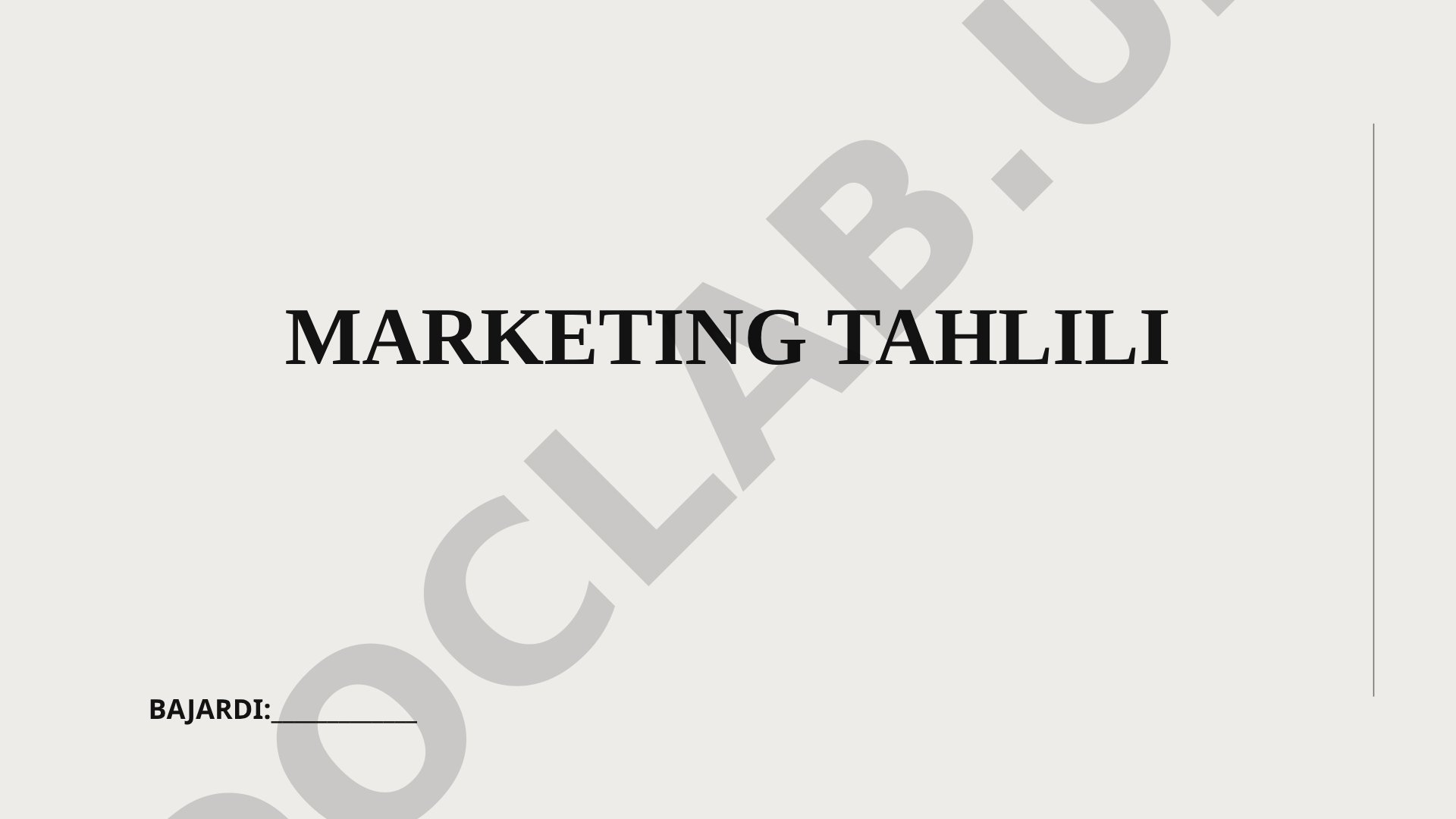 Marketing tahlili va SWOT tahlili tushunchalari, amaliyotda qo'llanilishi haqida